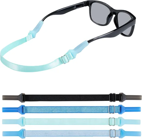 Miniatura 10 de lvvfit Correas de lentes para niños (6.5 a 10 pulgadas), correa ajustable para lentes de sol deportivas, correas de soporte para anteojos para niños