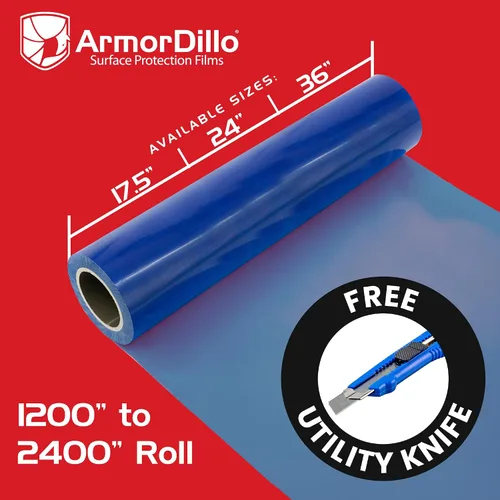 Miniatura 7 de ArmorDillo 26.22 por rollo, 9 rollos (caja) Película protectora de superficie dura de 3 capas fuerte y fácil de usar (17.5 pulgadas x 100 pies)