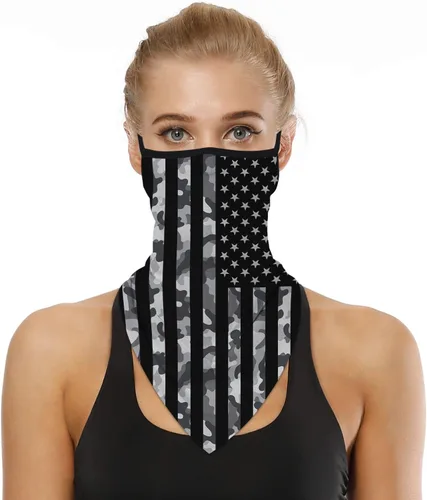 Miniatura 28 de YAYOUREL Polaina para el cuello, bandanas para hombres y mujeres, cubierta de bufanda para la cara con rayos UV, con agujero para las orejas