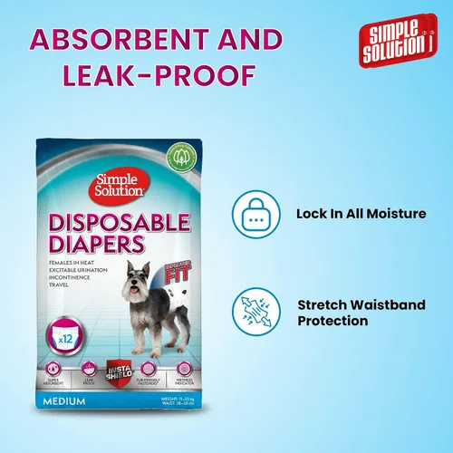 Miniatura 3 de Simple Solution Pañales para perros desechables, 12 unidades, M