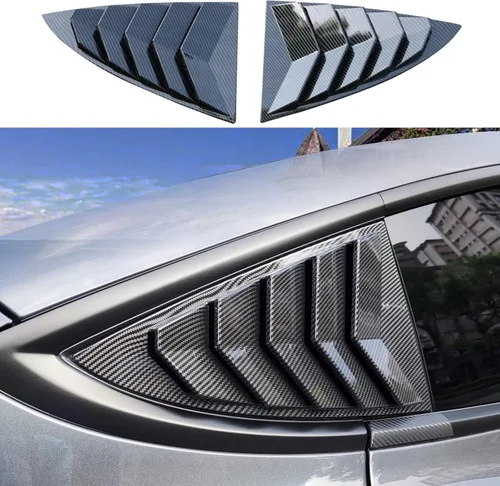 Miniatura 8 de YHCDSEA Cubierta para persiana de ventana lateral trasera para modelo 3, rejilla de estilo deportivo, decoración exterior fresca para Tesla Model 3