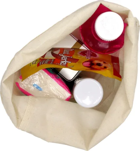 Miniatura 5 de Bolsas de 100 % algodón, muselina, con cordón ajustable para almacenamiento, 12 unidades, regalo para la despensa, Casual, Blanco
