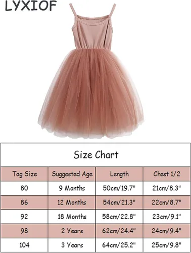 Miniatura 7 de LYXIOF - Vestido con tutú para niñas , con manga larga o sin mangas, vestido veraniego de tul tipo princesa