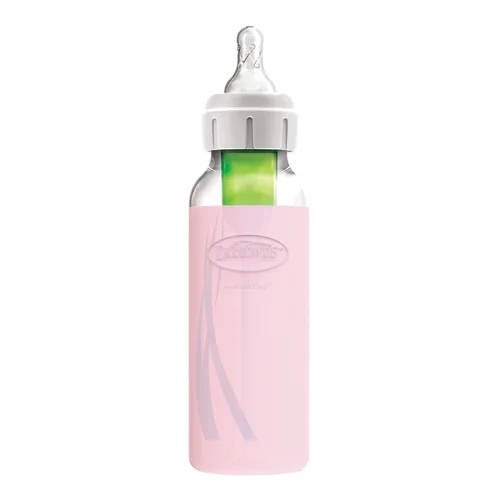 Miniatura 9 de Dr. Brown's Options+ Funda estrecha para botella de vidrio, 100% silicona, rosa, sin BPA, 8 onzas, paquete de 1