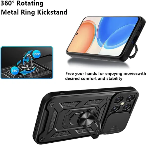 Miniatura 4 de Compatible con Huawei P30 lite Funda para teléfono, compatible con Huawei P30 lite 4G Soporte Magnético [PC + TPU] Lente deslizante 2 en 1 Soporte