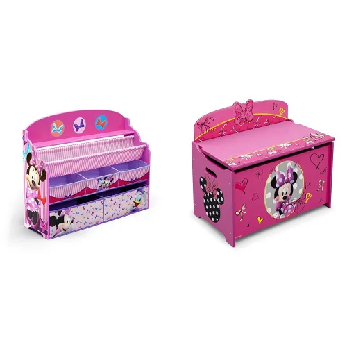 Miniatura 8 de Delta Children Organizador de libros y juguetes de lujo, certificado Greenguard Gold, juego de mesa y silla para niños con almacenamiento