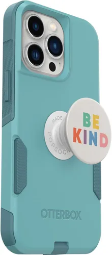 Miniatura 3 de OtterBox Bundle Commuter Series para iPhone 13 PRO – (forma RIVETING) + PopSockets PopGrip – (BE Kind)