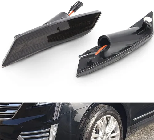 Miniatura 6 de Luces de Marcador Lateral LED Ámbar ATS/XT5 para Cadillac XT5 2017-2024, Cadillac ATS 2013-2014, Faros Delanteros de Lente Ahumada Chevy Blazer