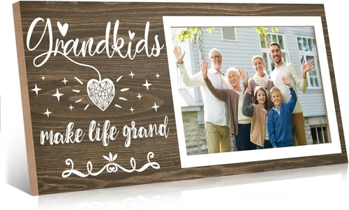Marco de fotos para nietos – Marco de fotos para abuelos que hacen la vida un gran regalo para la abuela abuelo de los nietos, centros de mesa, mesa