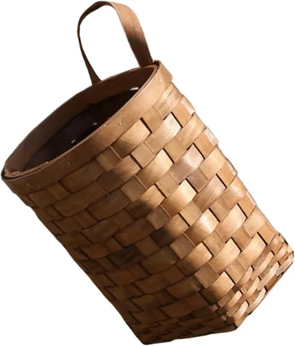 Cesta grande tejida para colgar en la pared para almacenamiento decorativo de flores y verduras, decoración para cocina, jardín y picnics