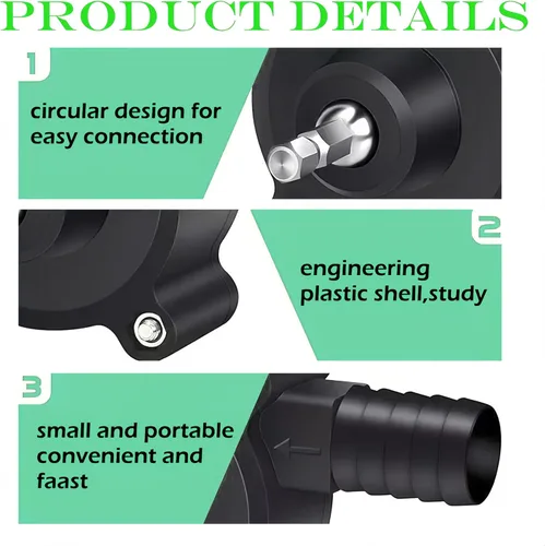 Miniatura 5 de Bomba de taladro para transferencia de agua, nuevas bombas de agua portátiles para taladro manual, mini autocebante manual, velocidad de bombeo 1