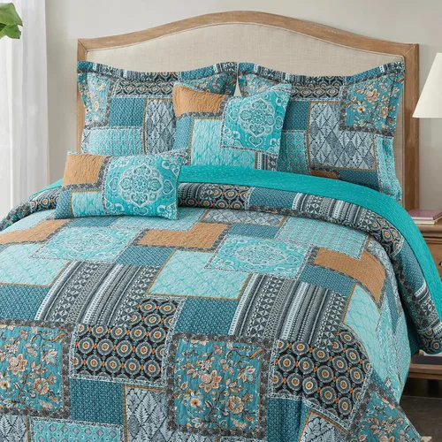 Miniatura 6 de BEDISELY Colchas de algodón tamaño Queen, colcha ligera estilo granja tamaño Queen (90 x 98 pulgadas), juego de ropa de cama floral suave y Casa