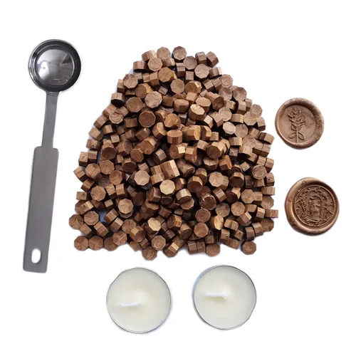 Miniatura 8 de Cuentas de cera de sellado, 350 cuentas de cera negra con 2 velas blancas y 1 cuchara para derretir cera, ideal para invitaciones de boda, paquetes