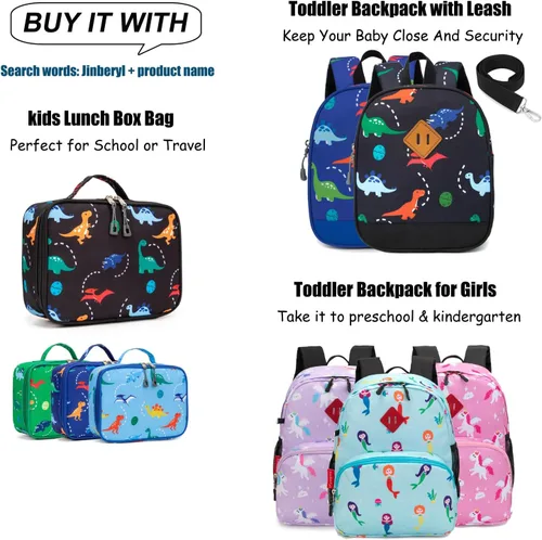 Miniatura 6 de JinBeryl Mochila para niños pequeños de 15 pulgadas, mochila para niños preescolares o jardín de infantes, con correa para el pecho, Caricatura