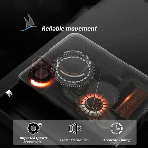 Miniatura 8 de Aero Snail Reloj de pared de 12.6 pulgadas, figura de reno redonda dorada, decoración de concha, reloj con péndulo oscilante, silencioso sin tictac