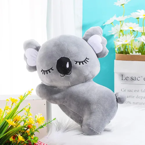 Miniatura 5 de Queekay Peluche de koala de 13.8 pulgadas, regalo creativo de koala, juguete de peluche para decoración inteligente de habitación de niños y niñas