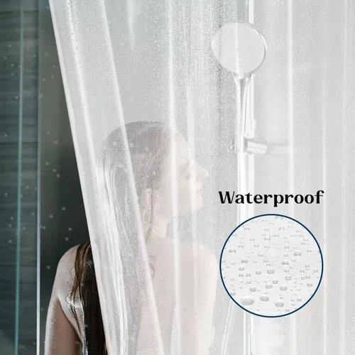 Miniatura 4 de Cortina de ducha transparente para bañera con patas de 180 x 70 pulgadas, envolvente, con 6 imanes, impermeable, juego de cortinas de ducha