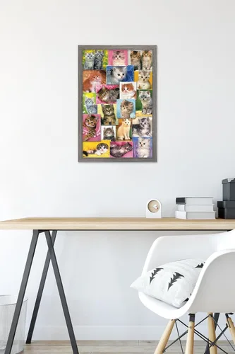 Miniatura 6 de Trends International Keith Kimberlin - Póster de pared de collage de gatitos, 14.725 x 22.375 pulgadas, versión enmarcada de madera de granero