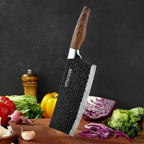 Miniatura 8 de 3 piezas de cuchillo de chef, juego de cuchillos de chef Little Cook, incluye cuchillo de chef de 7 pulgadas, cuchillo de carnicero de 7 pulgadas