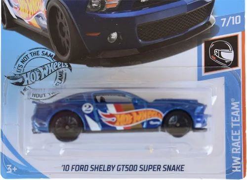 Miniatura 2 de Hot Wheels Race Team 7/10 '10 Ford Shelby GT500 Super Snake 192/250, azul
