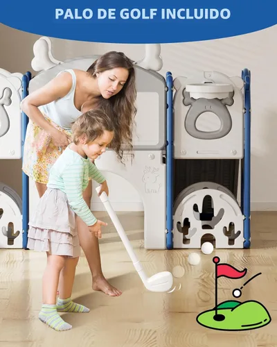 Miniatura 3 de XJD Juego de Tobogán 13 en 1 para Niños Pequeños, Tobogán para Niños de 1+ Años, Nueva Actualización con Set de Golf, Aro de Baloncesto, Pizarra