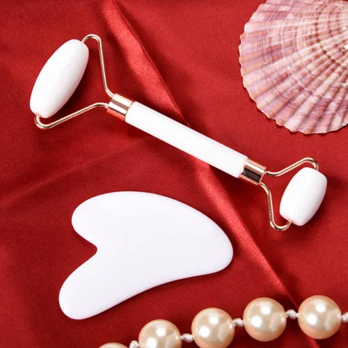 Miniatura 4 de Herramienta Gua Sha de cuarzo rosa, secreto de belleza, para masajeador facial, elimina la hinchazón/microcirculación/elimina toxinas/previene