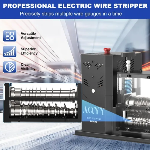 Miniatura 4 de Máquina peladora de cables eléctrica, pelacables automático de 11 canales para cables de cobre de 0.08 a 1.5 pulgadas, máquina pelacables de 700 W
