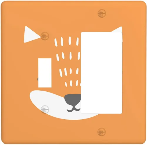 Miniatura 54 de Cubierta de interruptor de luz dúplex de elefante de dibujos animados de 1 banda, cubiertas de enchufe, placa frontal decorativa para receptáculo