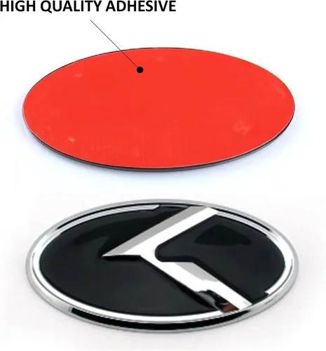 Miniatura 3 de 2 piezas Emblema vintage K, emblema para capó delantero y maletero trasero compatible con accesorios vintage K (Negro cromado)