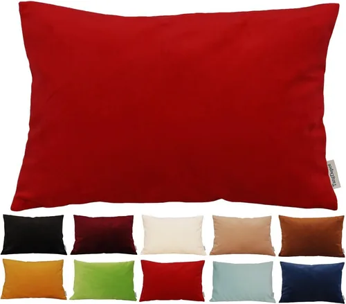 Miniatura 101 de TangDepot - Funda de almohada lisa de terciopelo, funda de cojín supersuave de lujo, muchas opciones de colores y tamaños