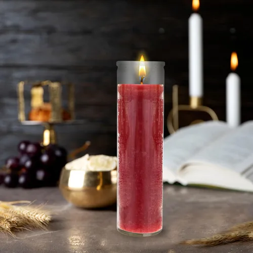 Miniatura 4 de Mega Candles 6 velas de oración devocionales sin perfume de color rojo para 7 días, velas de cera prémium de 2 x 8 pulgadas, santuario, vigilias