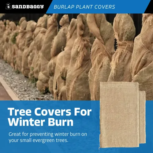 Miniatura 5 de Sandbaggy Bolsas de arpillera de 24 x 40 pulgadas, tela de protección contra heladas y congelación para árboles, arbustos y plantas al aire libre