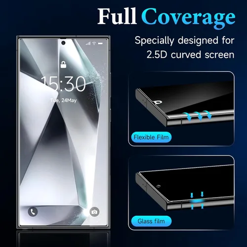 Miniatura 4 de LYWHL Paquete de 2 protectores de pantalla de privacidad para Samsung Galaxy S24 Ultra, película de hidrogel flexible antiespía, táctil sensible
