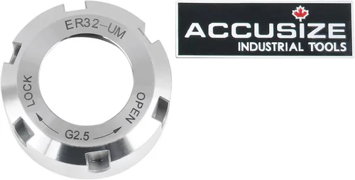 Miniatura 4 de Accusize Industrial Tools Tuerca de pinza ranurada ER32, equilibrada a 20.000 RPM en G2.5, ER32-NUT
