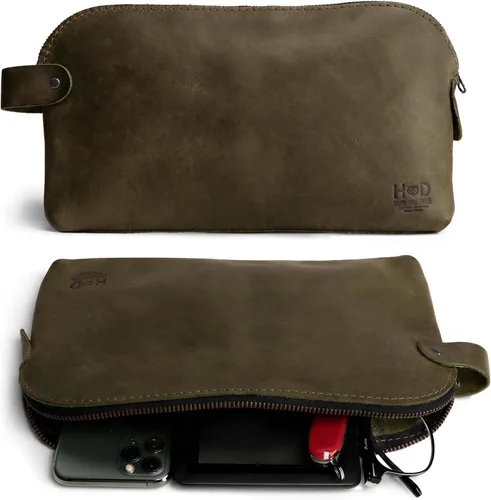 Miniatura 9 de Hide & Drink, Bolsa grande rústica multiusos para cables y cargadores, bolsa de viaje, bolsa multiusos, cuero de grano completo, hecho a mano