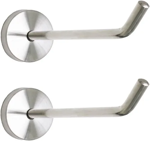 Gancho largo de acero inoxidable cepillado para colgar abrigos, gancho de montaje en pared, apto para cocina, dormitorio, sala de estar, baño,