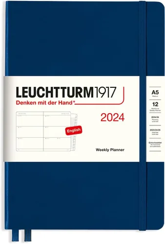 Miniatura 8 de LEUCHTTURM1917 - Agenda semanal 2024 con folleto adicional, bolsillo (A6) tapa dura, azul marino (1 de enero - 31 de diciembre de 2024)