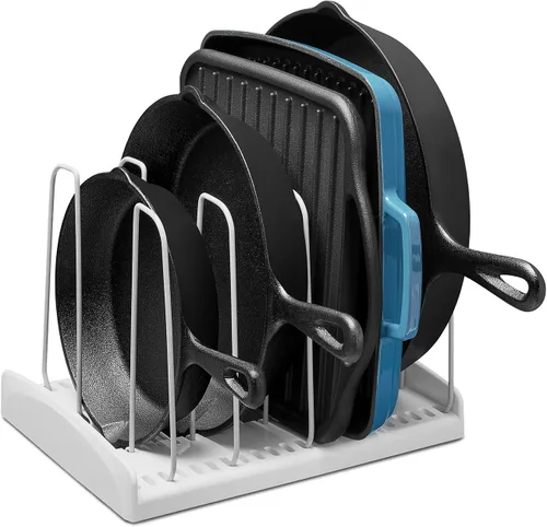 YouCopia StoreMore Estante para Utensilios de Cocina con Alambres Altos de Acero, Organizador Ajustable para Sartenes y Tapas para Almacenamiento en