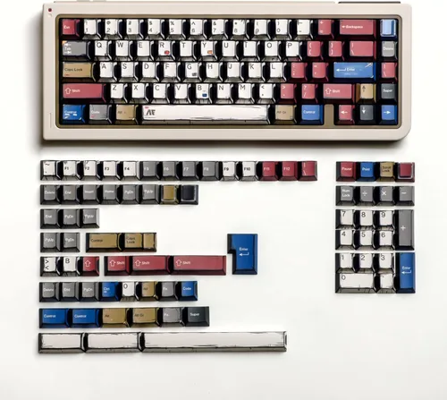 Miniatura 2 de PBT - Teclas de manga japonesa, estilo anime, 141 teclas, perfil, color cereza, sub retro, teclas para teclado mecánico (mezcla de colores)