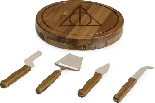 Miniatura 3 de PICNIC TIME Harry Potter Deathly Hallows Circo - Juego de tabla de quesos y cuchillos, tabla giratoria para charcutería con herramientas ocultas