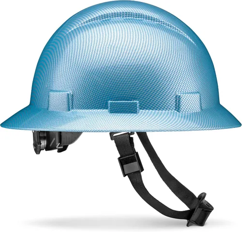 Miniatura 12 de Casco duro OSHA de ala completa sin ventilación con diseño de fibra de carbono, acabado brillante, con suspensión de 6 puntos ACERPAL