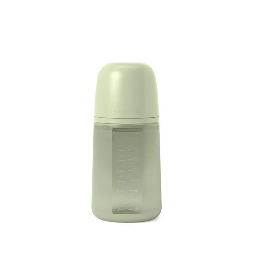 Suavinex Color Essence SX PRO Biberón fisiológico de silicona flexible suave y flexible, biberones anticólicos, soporta la lactancia materna, Verde