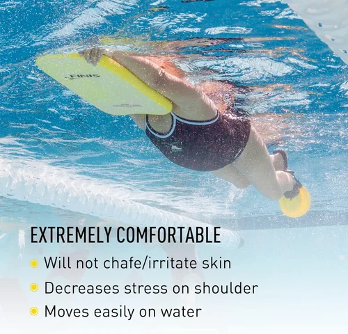 Miniatura 3 de FINIS Tabla de espuma para entrenamiento de natación, fortalece las piernas, espuma EVA suave, agarre cómodo, color amarillo