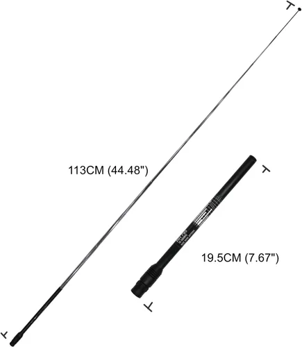 Miniatura 3 de GRA‑RH795 SMA - Antena telescópica macho para escáner Banda ancha de 70 a 1000 MHz Ajustable de 7.6 a 45.2 pulgadas para SDR, radio portátil