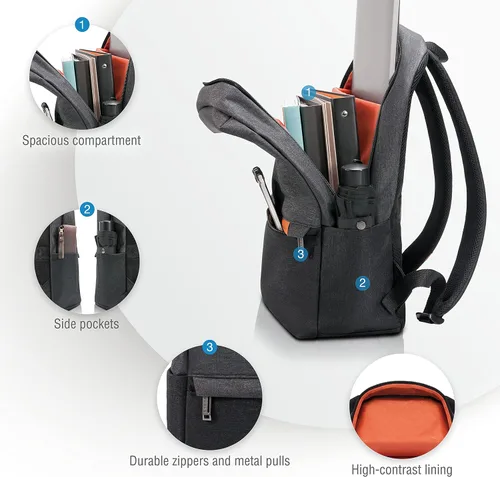 Miniatura 4 de EVERKI Mochila ligera para laptop con bolsillo oculto de 15.6 pulgadas, mochila de trabajo duradera para hombres, mochila de viaje de negocios