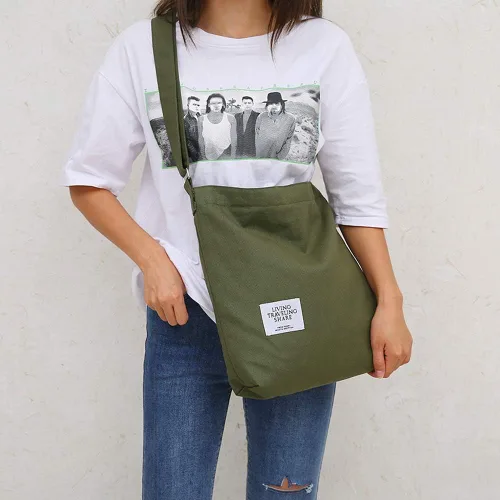 Miniatura 6 de Covelin - Bolso de hombro de lona para mujer, clásico, informal, estilo bohemio, bolso de mano o cruzado, tamaño grande