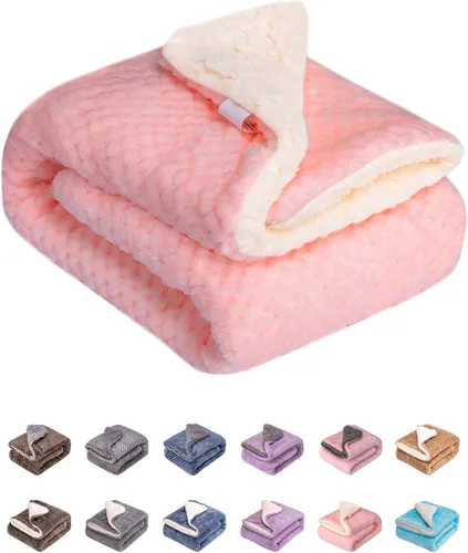 Miniatura 25 de Manta mullida o manta mullida para bebé niña o niño, suave y cálida y acogedora manta de vellón coral para bebé, bebé o recién nacido, manta