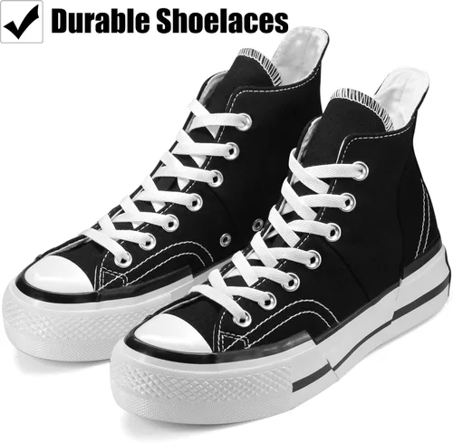Miniatura 3 de Cordones de zapatos para tenis, 3 pares de cordones planos de 516 pulgadas de ancho, cordones de repuesto duraderos para Converse Air Force 1