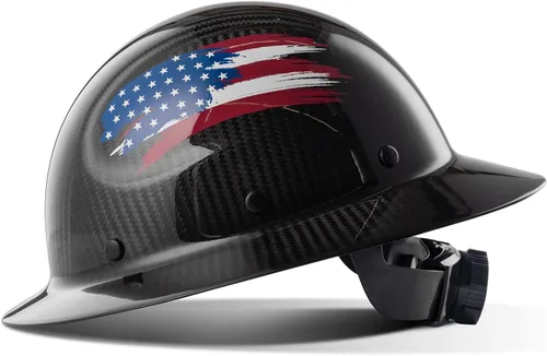Miniatura 9 de LANON Casco duro de ala completa, aprobado por OSHA para trabajos de construcción, diseño de patrón azul premium, casco de seguridad FRP