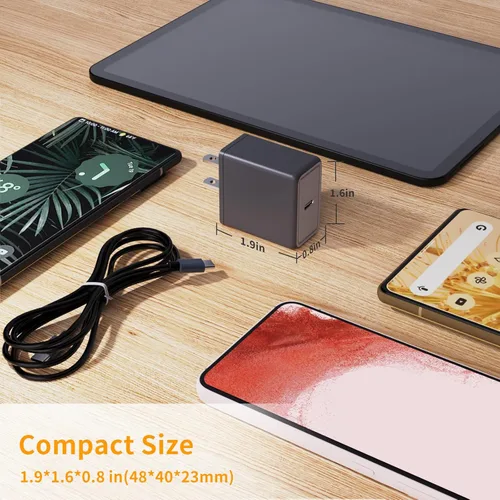 Miniatura 4 de Bloque de carga rápida USB C de 30 W para Google Pixel 10 Pro XL/10/9 Pro /9/8 Pro/8/7 Pro/7/6a/6 Pro/6/5a/5/4, paquete de 2 adaptadores de Negro